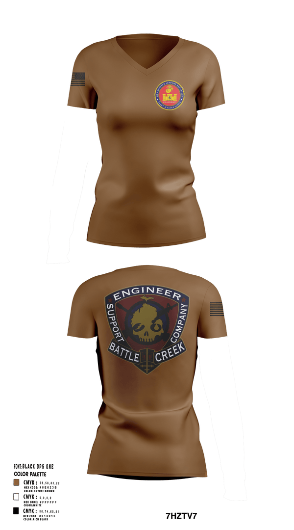 Womens Short Sleeve Vneck Shirt, 6th Engineer Support, Marines, Teamtime, Team time, sublimation, custom sports apparel, team uniforms, spirit wear, spiritwear, sports uniforms, custom shirts, team store, custom team store, fundraiser sports, apparel fundraiser
