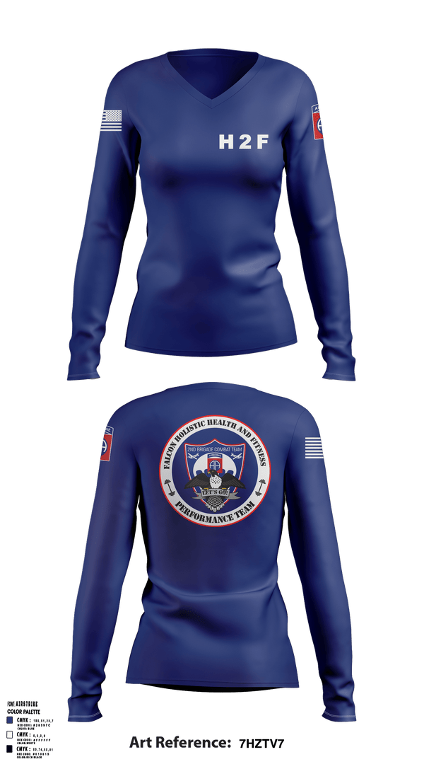 Womens Long Sleeve Vneck Shirt, 2BCT H2F, Army, Teamtime, Team time, sublimation, custom sports apparel, team uniforms, spirit wear, spiritwear, sports uniforms, custom shirts, team store, custom team store, fundraiser sports, apparel fundraiser