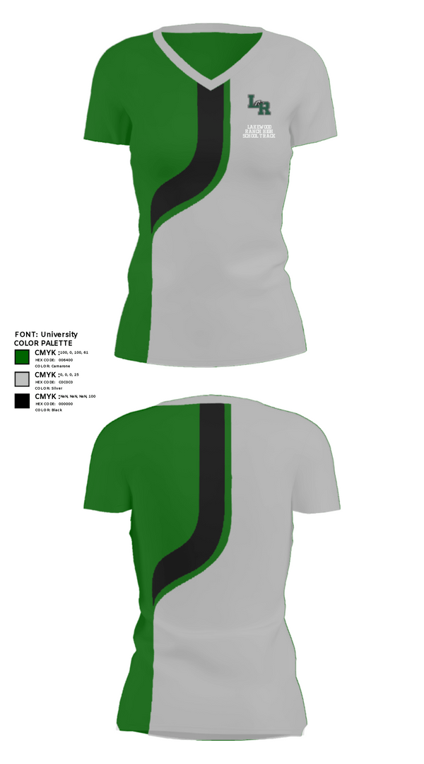 Women's Short Sleeve Vneck Shirt, Lakewood Ranch High School Track, Track & Field, Teamtime, Team time, sublimation, custom sports apparel, team uniforms, spirit wear, spiritwear, sports uniforms, custom shirts, team store, custom team store, fundraiser sports, apparel fundraiser