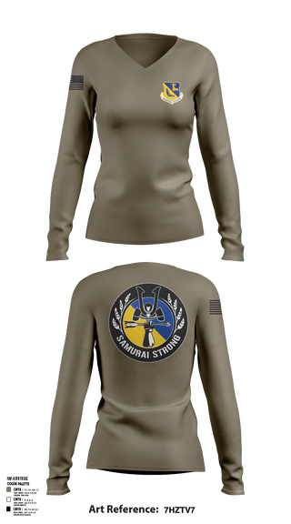 Womens Long Sleeve Vneck Shirt, 374 Airlift Wing, Air Force, Teamtime, Team time, sublimation, custom sports apparel, team uniforms, spirit wear, spiritwear, sports uniforms, custom shirts, team store, custom team store, fundraiser sports, apparel fundraiser