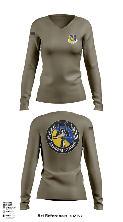 374 Airlift Wing 4481775 Women's Long Sleeve V-neck Shirt - 2