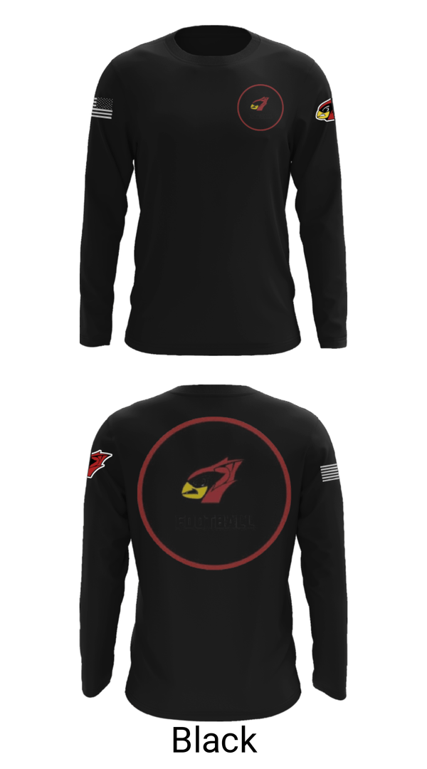 Long Sleeve Performance Shirt, Del valle cardinals, Football, Teamtime, Team time, sublimation, custom sports apparel, team uniforms, spirit wear, spiritwear, sports uniforms, custom shirts, team store, custom team store, fundraiser sports, apparel fundraiser