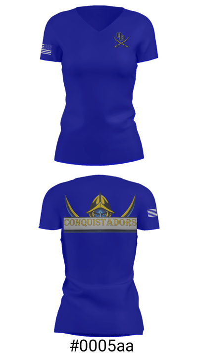 Conquistadors 47212461 Women's Short Sleeve V-neck Shirt - 21