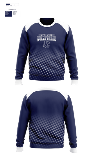 Crew Neck Sweatshirt, Living Word Academy Volleyball, Women's Volleyball, Teamtime, Team time, sublimation, custom sports apparel, team uniforms, spirit wear, spiritwear, sports uniforms, custom shirts, team store, custom team store, fundraiser sports, apparel fundraiser