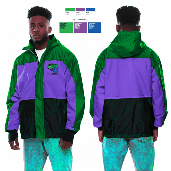 Windbreaker, James N Gamble Montessori Junior High School Volleyball, Women's Volleyball, Teamtime, Team time, sublimation, custom sports apparel, team uniforms, spirit wear, spiritwear, sports uniforms, custom shirts, team store, custom team store, fundraiser sports, apparel fundraiser