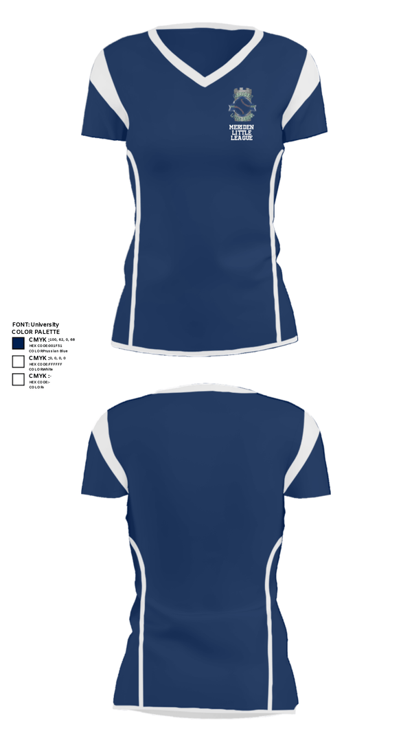 Women's Short Sleeve Vneck Shirt, Meriden Little League, Baseball, Teamtime, Team time, sublimation, custom sports apparel, team uniforms, spirit wear, spiritwear, sports uniforms, custom shirts, team store, custom team store, fundraiser sports, apparel fundraiser