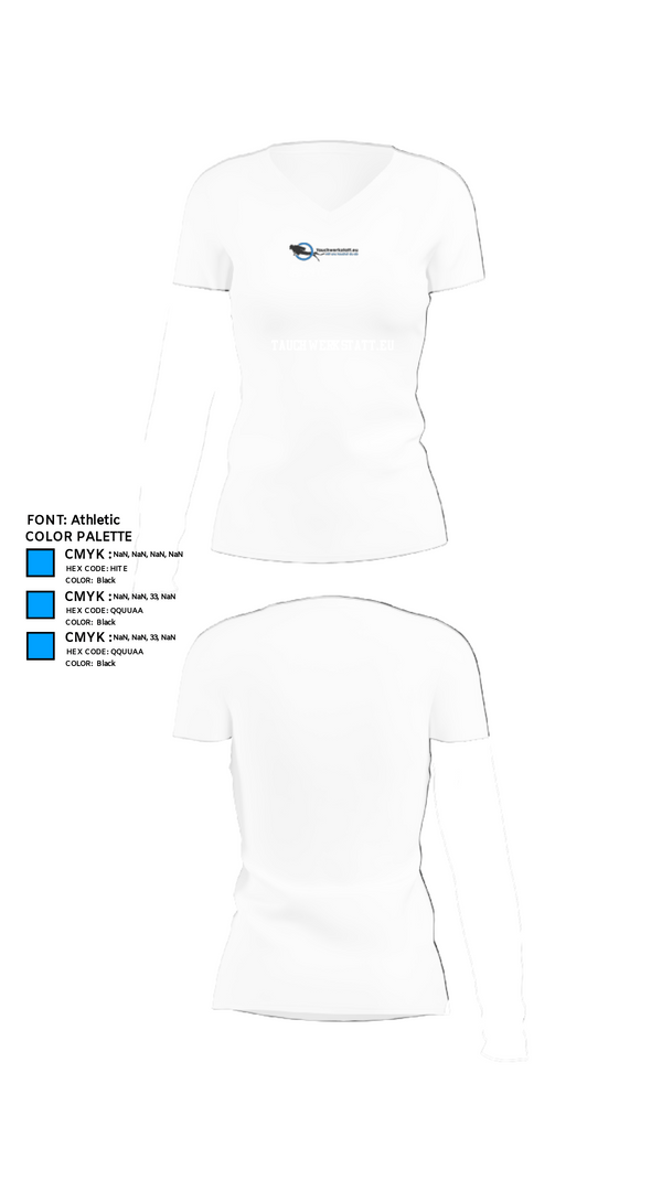 Women's Short Sleeve Vneck Shirt, Tauchwerkstatt.eu, , Teamtime, Team time, sublimation, custom sports apparel, team uniforms, spirit wear, spiritwear, sports uniforms, custom shirts, team store, custom team store, fundraiser sports, apparel fundraiser