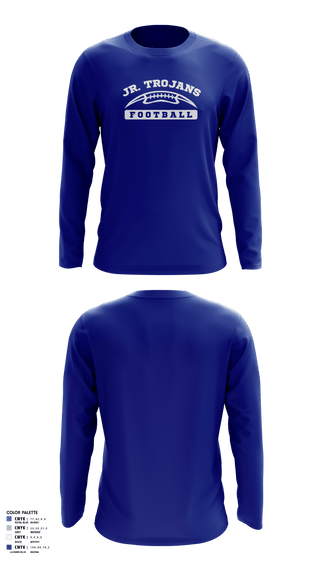 Long Sleeve Performance Shirt, Orland Jr Trojans Football, Football, Teamtime, Team time, sublimation, custom sports apparel, team uniforms, spirit wear, spiritwear, sports uniforms, custom shirts, team store, custom team store, fundraiser sports, apparel fundraiser