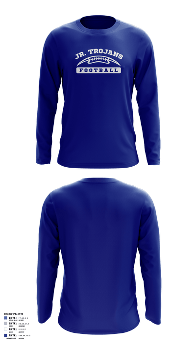 Orland Jr Trojans Football 79293862 Long Sleeve Performance Shirt - 8