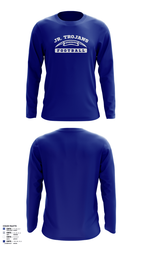 Long Sleeve Performance Shirt, Orland Jr Trojans Football, Football, Teamtime, Team time, sublimation, custom sports apparel, team uniforms, spirit wear, spiritwear, sports uniforms, custom shirts, team store, custom team store, fundraiser sports, apparel fundraiser