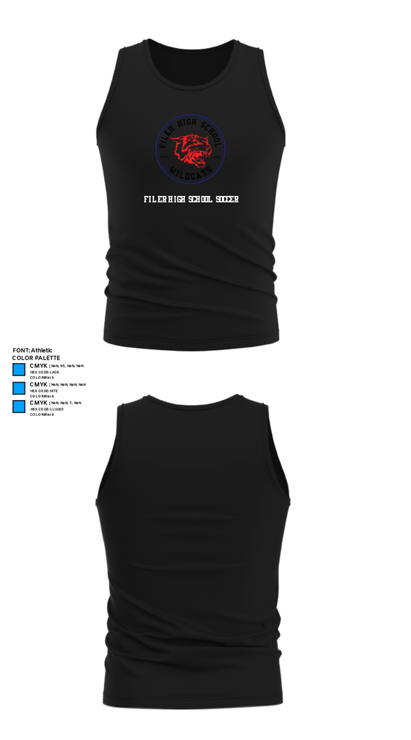 Tank Top, Filer High School Soccer, Men's Soccer, Teamtime, Team time, sublimation, custom sports apparel, team uniforms, spirit wear, spiritwear, sports uniforms, custom shirts, team store, custom team store, fundraiser sports, apparel fundraiser