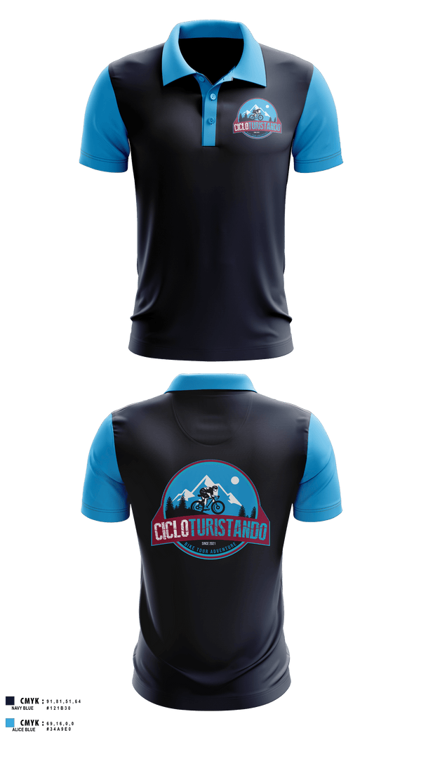 Short Sleeve Performance Polo, Cicloturistando, Cross Country, Teamtime, Team time, sublimation, custom sports apparel, team uniforms, spirit wear, spiritwear, sports uniforms, custom shirts, team store, custom team store, fundraiser sports, apparel fundraiser