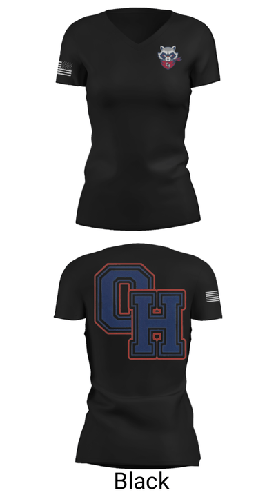 Oak Hill High School 95566271 Women's Short Sleeve V-neck Shirt - 38