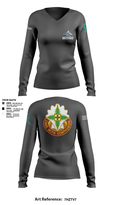 627th Hospital Center 70162219 Women's Long Sleeve V-neck Shirt - 1