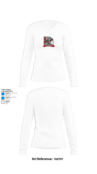 Women's Long Sleeve Vneck Shirt, Elizabeth Forward High School Football, Football, Teamtime, Team time, sublimation, custom sports apparel, team uniforms, spirit wear, spiritwear, sports uniforms, custom shirts, team store, custom team store, fundraiser sports, apparel fundraiser