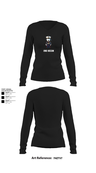 Womens Long Sleeve Vneck Shirt, 2nd Recon, , Teamtime, Team time, sublimation, custom sports apparel, team uniforms, spirit wear, spiritwear, sports uniforms, custom shirts, team store, custom team store, fundraiser sports, apparel fundraiser