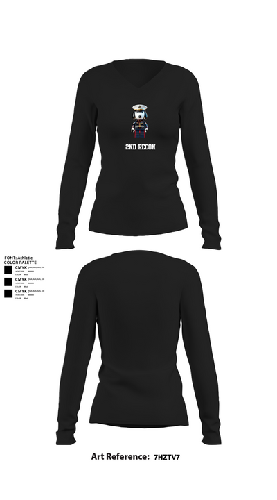 2nd Recon 29703563 Women's Long Sleeve V-neck Shirt - 22