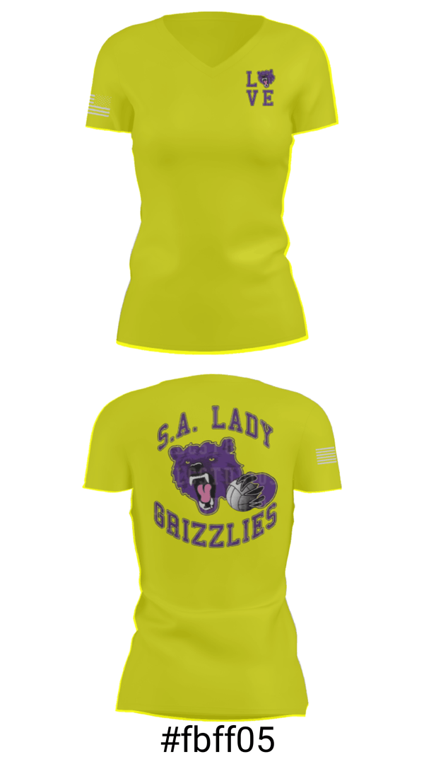 Women's Short Sleeve Vneck Shirt, SA LADY GRIZZLES, Women's Volleyball, Teamtime, Team time, sublimation, custom sports apparel, team uniforms, spirit wear, spiritwear, sports uniforms, custom shirts, team store, custom team store, fundraiser sports, apparel fundraiser