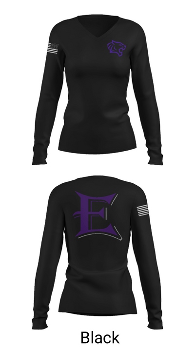 Elgin High School Volleyball 88554303 Women's Long Sleeve V-neck Shirt - 35