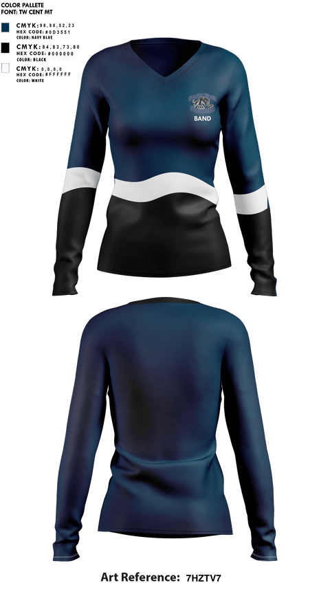 Womens Long Sleeve Vneck Shirt, South Ridge High School Band, Spirit Store, Teamtime, Team time, sublimation, custom sports apparel, team uniforms, spirit wear, spiritwear, sports uniforms, custom shirts, team store, custom team store, fundraiser sports, apparel fundraiser