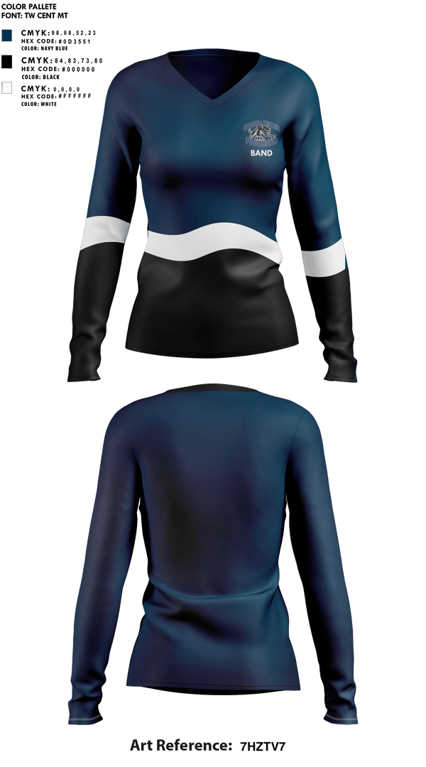 Womens Long Sleeve Vneck Shirt, South Ridge High School Band, Spirit Store, Teamtime, Team time, sublimation, custom sports apparel, team uniforms, spirit wear, spiritwear, sports uniforms, custom shirts, team store, custom team store, fundraiser sports, apparel fundraiser