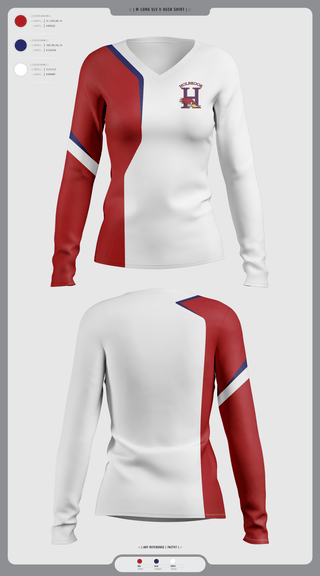Womens Long Sleeve Vneck Shirt, Holbrook High School Wrestling, Wrestling, Teamtime, Team time, sublimation, custom sports apparel, team uniforms, spirit wear, spiritwear, sports uniforms, custom shirts, team store, custom team store, fundraiser sports, apparel fundraiser