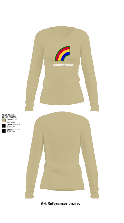 42ND Infantry Division 74550068 Women's Long Sleeve V-neck Shirt - 82