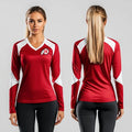 Huron High School Cheer 69359599 Women's Long Sleeve V-neck Shirt -1 2