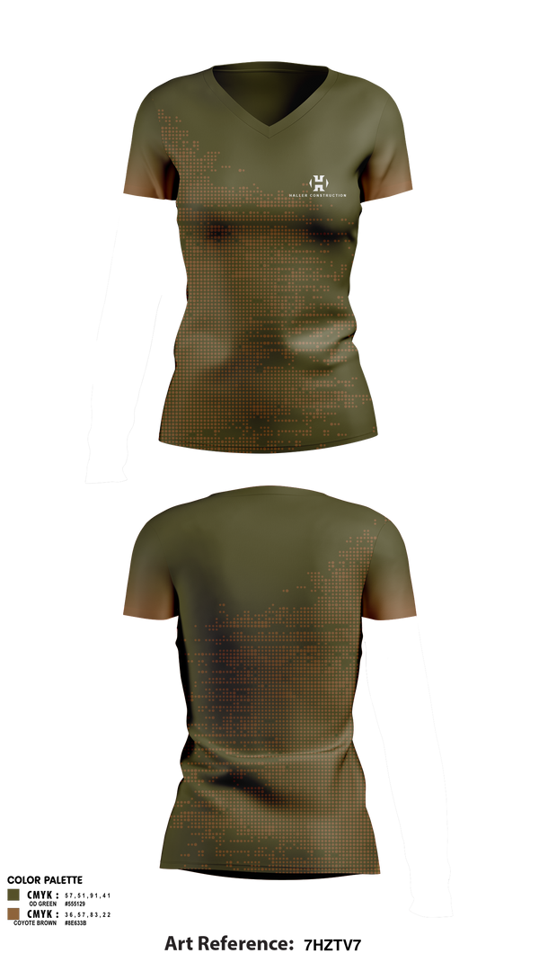 Womens Short Sleeve Vneck Shirt, Haller Construction LLC, , Teamtime, Team time, sublimation, custom sports apparel, team uniforms, spirit wear, spiritwear, sports uniforms, custom shirts, team store, custom team store, fundraiser sports, apparel fundraiser