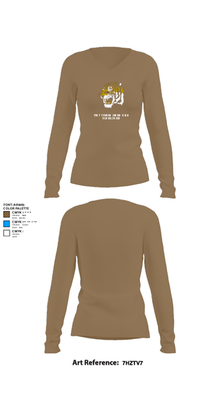 Womens Long Sleeve Vneck Shirt, Fort Towson Junior High School Cheer, Cheer, Teamtime, Team time, sublimation, custom sports apparel, team uniforms, spirit wear, spiritwear, sports uniforms, custom shirts, team store, custom team store, fundraiser sports, apparel fundraiser