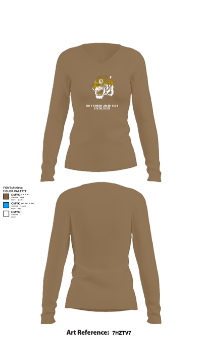 Fort Towson Junior High School Cheer 44003548 Women's Long Sleeve V-neck Shirt - 1