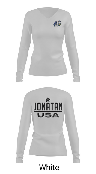 Womens Long Sleeve Vneck Shirt, Jonatan Usa, , Teamtime, Team time, sublimation, custom sports apparel, team uniforms, spirit wear, spiritwear, sports uniforms, custom shirts, team store, custom team store, fundraiser sports, apparel fundraiser