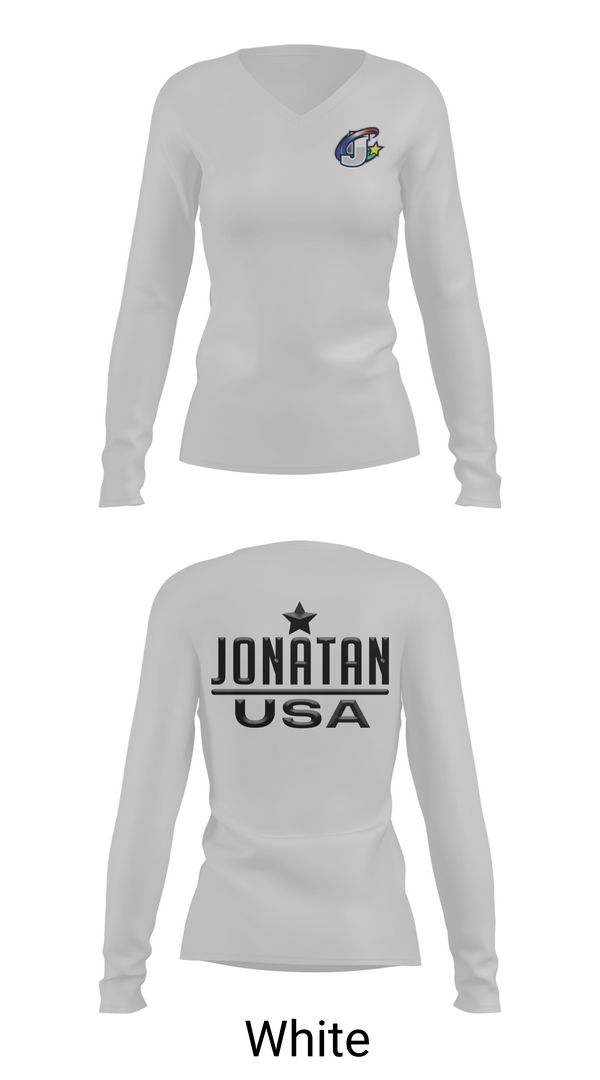 Womens Long Sleeve Vneck Shirt, Jonatan Usa, , Teamtime, Team time, sublimation, custom sports apparel, team uniforms, spirit wear, spiritwear, sports uniforms, custom shirts, team store, custom team store, fundraiser sports, apparel fundraiser
