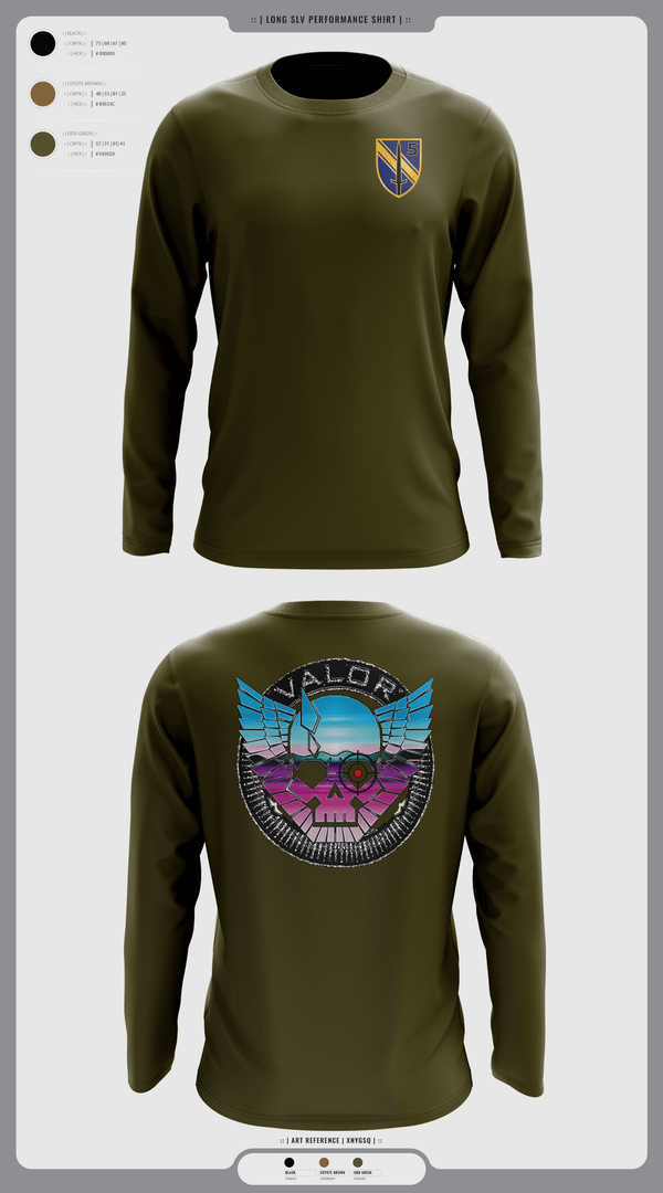 Long Sleeve Performance Shirt, VALOR CO. 5BN, 1SFAB, Army, Teamtime, Team time, sublimation, custom sports apparel, team uniforms, spirit wear, spiritwear, sports uniforms, custom shirts, team store, custom team store, fundraiser sports, apparel fundraiser