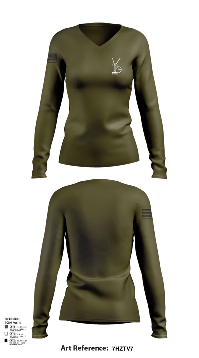 Y2GRANT 69219552 Women's Long Sleeve V-neck Shirt - 103