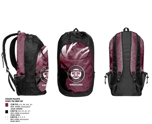 Gear Bag, Torrance High School, Wrestling, Teamtime, Team time, sublimation, custom sports apparel, team uniforms, spirit wear, spiritwear, sports uniforms, custom shirts, team store, custom team store, fundraiser sports, apparel fundraiser