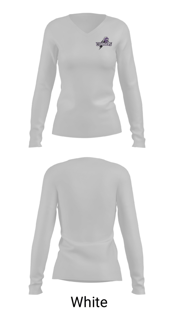 Womens Long Sleeve Vneck Shirt, Dean Leaman Junior High School Soccer, Men's Soccer, Teamtime, Team time, sublimation, custom sports apparel, team uniforms, spirit wear, spiritwear, sports uniforms, custom shirts, team store, custom team store, fundraiser sports, apparel fundraiser