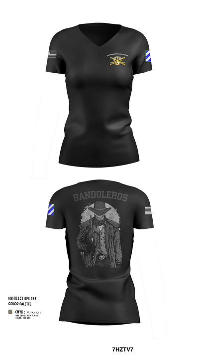 Bandoleros 86621412 Women's Short Sleeve V-neck Shirt - 4 (1)