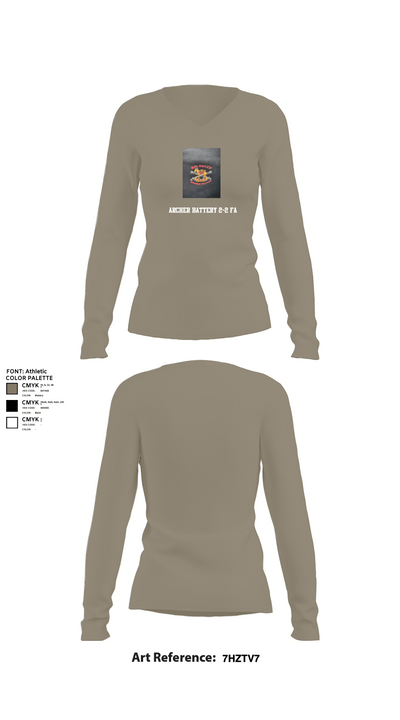 Archer Battery 2-2 FA 26774944 Women's Long Sleeve V-neck Shirt - 62