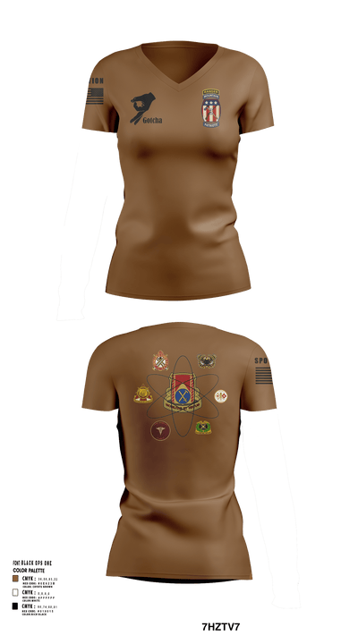 SPO Nation 55364584 Women's Short Sleeve V-neck Shirt - 127
