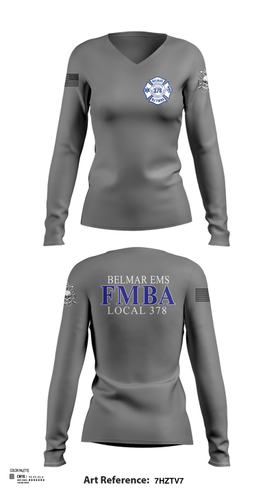 Belmar FMBA 91468281 Women's Long Sleeve V-neck Shirt -1 116