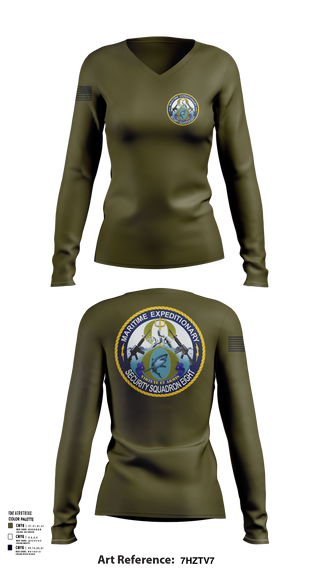 Womens Long Sleeve Vneck Shirt, MSRON 8, Navy, Teamtime, Team time, sublimation, custom sports apparel, team uniforms, spirit wear, spiritwear, sports uniforms, custom shirts, team store, custom team store, fundraiser sports, apparel fundraiser