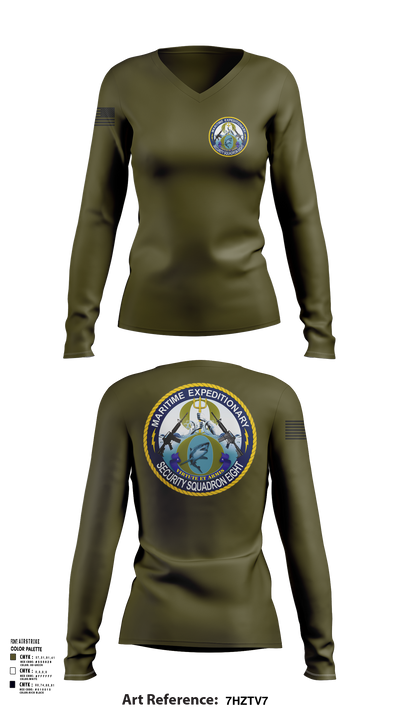 MSRON 8 41955379 Women's Long Sleeve V-neck Shirt - 109