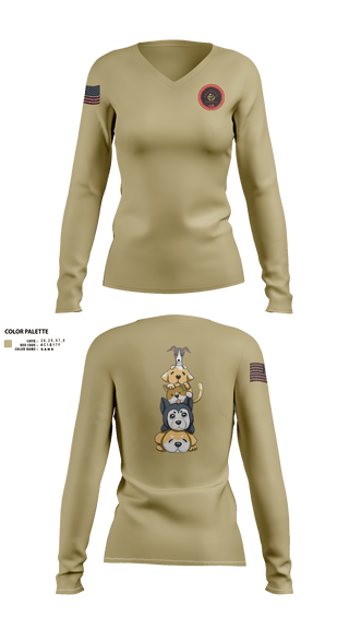 Womens Long Sleeve Vneck Shirt, Cranberry Country K9s, , Teamtime, Team time, sublimation, custom sports apparel, team uniforms, spirit wear, spiritwear, sports uniforms, custom shirts, team store, custom team store, fundraiser sports, apparel fundraiser