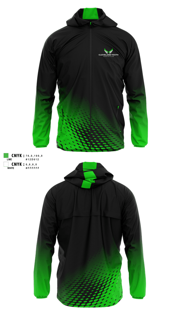 Windbreaker, Cleveland Youth Running Club, Cross Country, Teamtime, Team time, sublimation, custom sports apparel, team uniforms, spirit wear, spiritwear, sports uniforms, custom shirts, team store, custom team store, fundraiser sports, apparel fundraiser