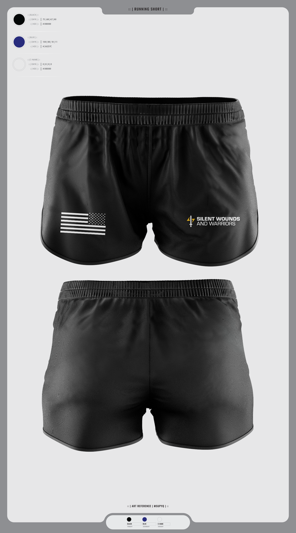 Womens Shorts, Silent Wounds and Warriors Foundation, , Teamtime, Team time, sublimation, custom sports apparel, team uniforms, spirit wear, spiritwear, sports uniforms, custom shirts, team store, custom team store, fundraiser sports, apparel fundraiser