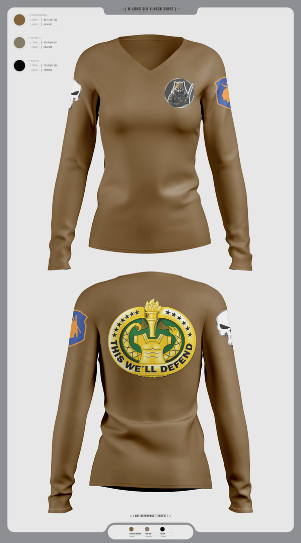 Womens Long Sleeve Vneck Shirt, Fox Co., Army, Teamtime, Team time, sublimation, custom sports apparel, team uniforms, spirit wear, spiritwear, sports uniforms, custom shirts, team store, custom team store, fundraiser sports, apparel fundraiser