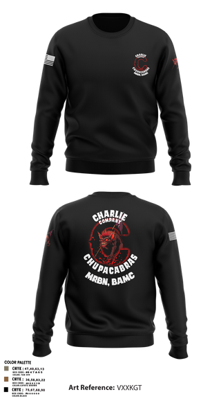 Crew Neck Sweatshirt, C Co Chupacabras, Army, Teamtime, Team time, sublimation, custom sports apparel, team uniforms, spirit wear, spiritwear, sports uniforms, custom shirts, team store, custom team store, fundraiser sports, apparel fundraiser