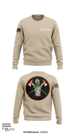 Crew Neck Sweatshirt, 91 Bravo, Fire Department, Teamtime, Team time, sublimation, custom sports apparel, team uniforms, spirit wear, spiritwear, sports uniforms, custom shirts, team store, custom team store, fundraiser sports, apparel fundraiser