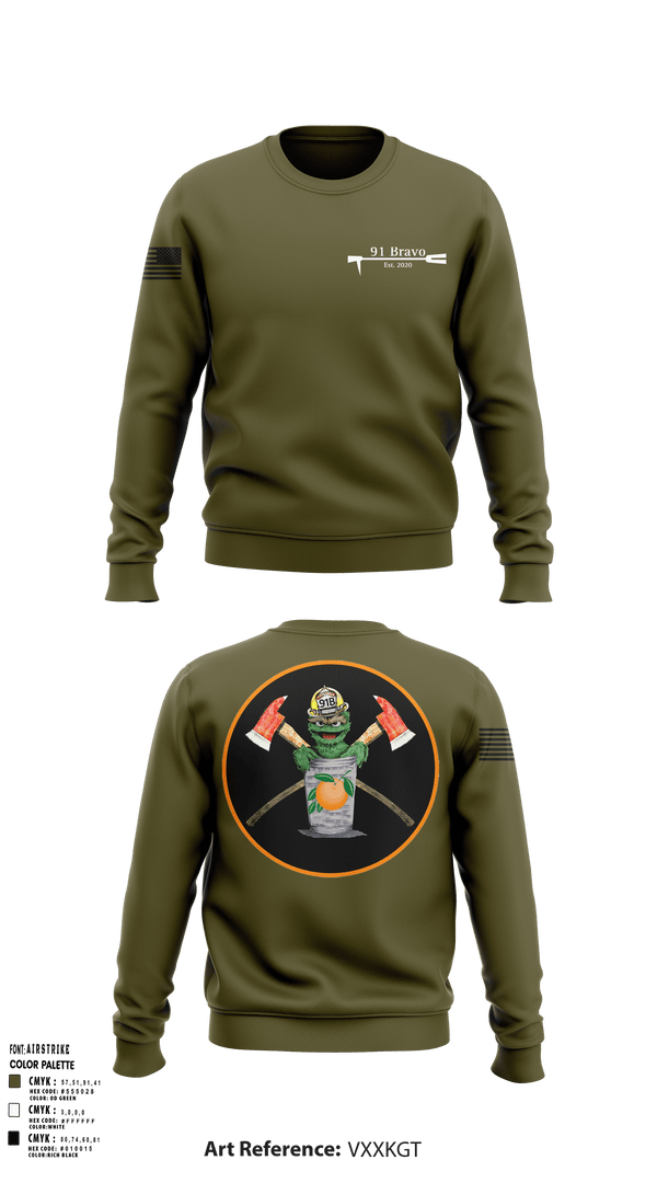 Crew Neck Sweatshirt, 91 Bravo, Fire Department, Teamtime, Team time, sublimation, custom sports apparel, team uniforms, spirit wear, spiritwear, sports uniforms, custom shirts, team store, custom team store, fundraiser sports, apparel fundraiser